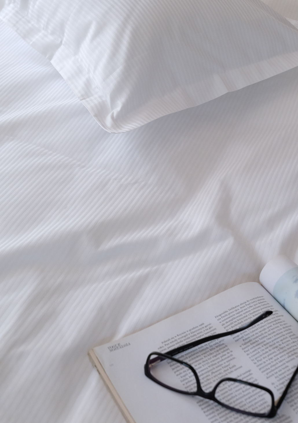 pościel lux biały prążki - MUMLA