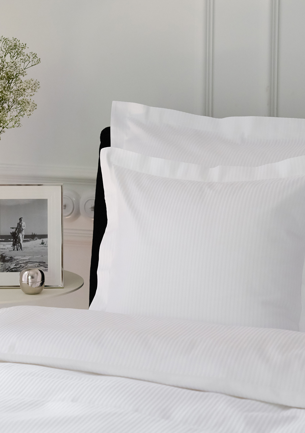 pościel lux biały prążki - MUMLA