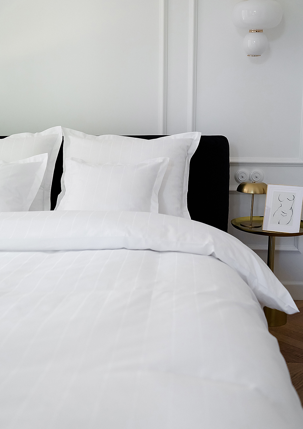 pościel lux biały pasy - MUMLA