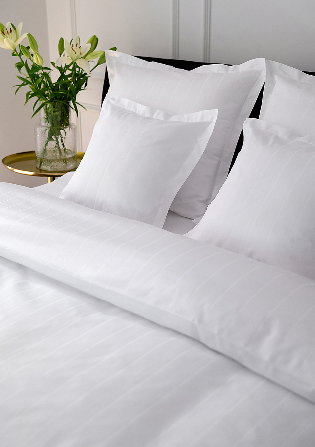 pościel lux biały pasy - MUMLA