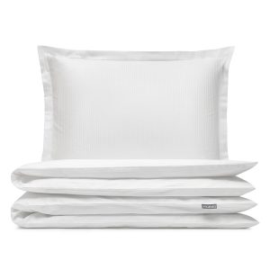 pościel LUX biały prążki - MUMLA