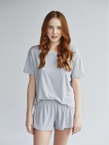 Bluzka z krótkim rękawem szara - MUMLA wear