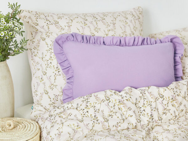 poszewka z falbaną lawendowa - MUMLA