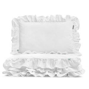 pościel biała z falbaną - MUMLA