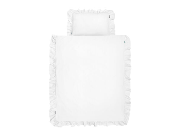 pościel biała z falbaną - MUMLA