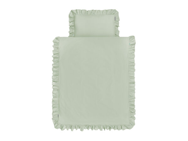 pościel pistacjowa z falbaną - MUMLA