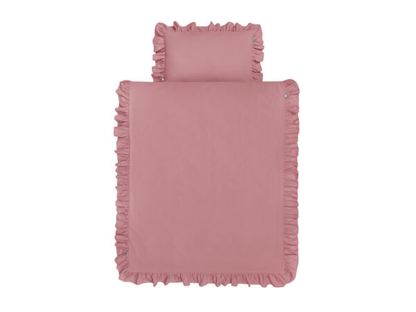 pościel brudny róż z falbaną - MUMLA