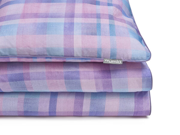 pościel niebiesko-różowa krata - MUMLA