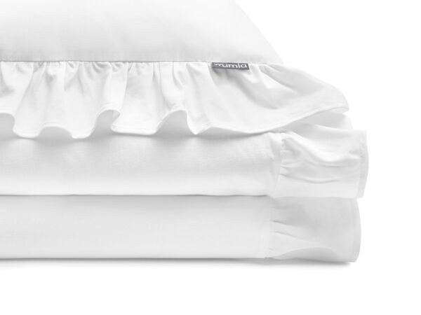 pościel biała z falbaną - MUMLA