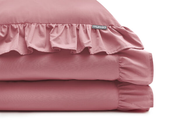 pościel brudny róż z falbaną - MUMLA