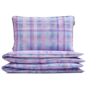 pościel niebiesko-różowa krata - MUMLA