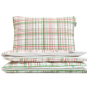 pościel zielono czerwona kratka MUMLA