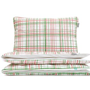 pościel zielono czerwona kratka MUMLA