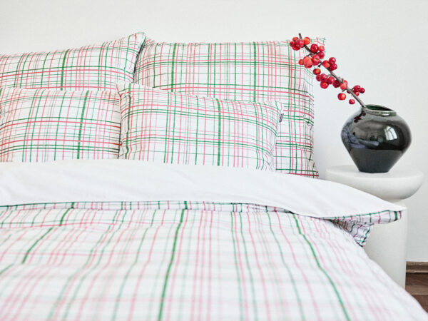 povlečení zelené a červené kostkované - MUMLA