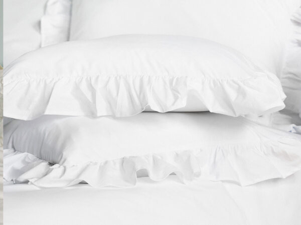 poszewka biała z falbaną - MUMLA