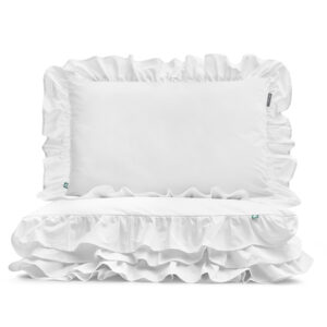 pościel biała z falbaną - MUMLA