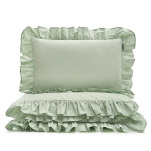 pościel pistacjowa z falbaną - MUMLA