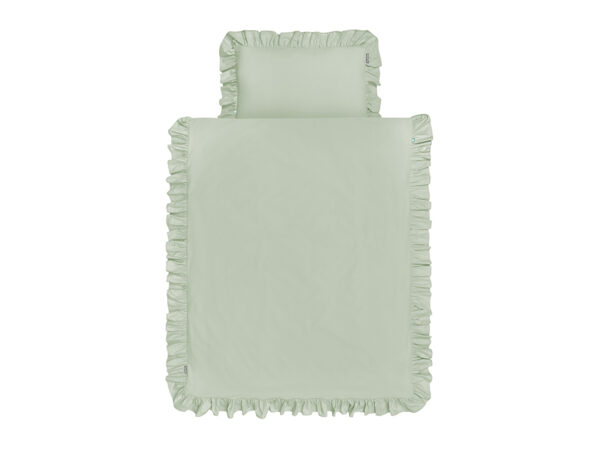 pościel pistacjowa z falbaną - MUMLA