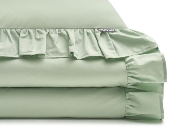 pościel pistacjowa z falbaną - MUMLA
