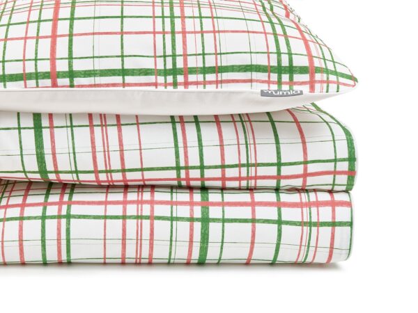 pościel zielono czerwona kratka MUMLA