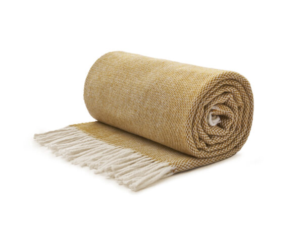 koc wełniany nord musztardowy - MUMLA