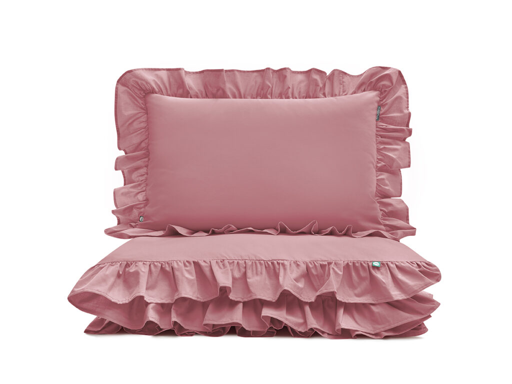 Różowa pościel z falbaną – MUMLA