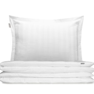 pościel satin biała pasy - MUMLA