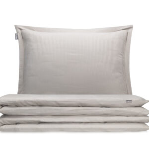 pościel satin beżowa prążki - MUMLA