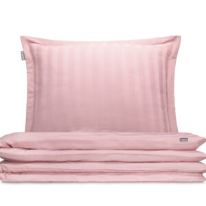 pościel satin różowa pasy - MUMLA