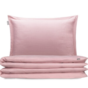 pościel satin różowa prążki - MUMLA