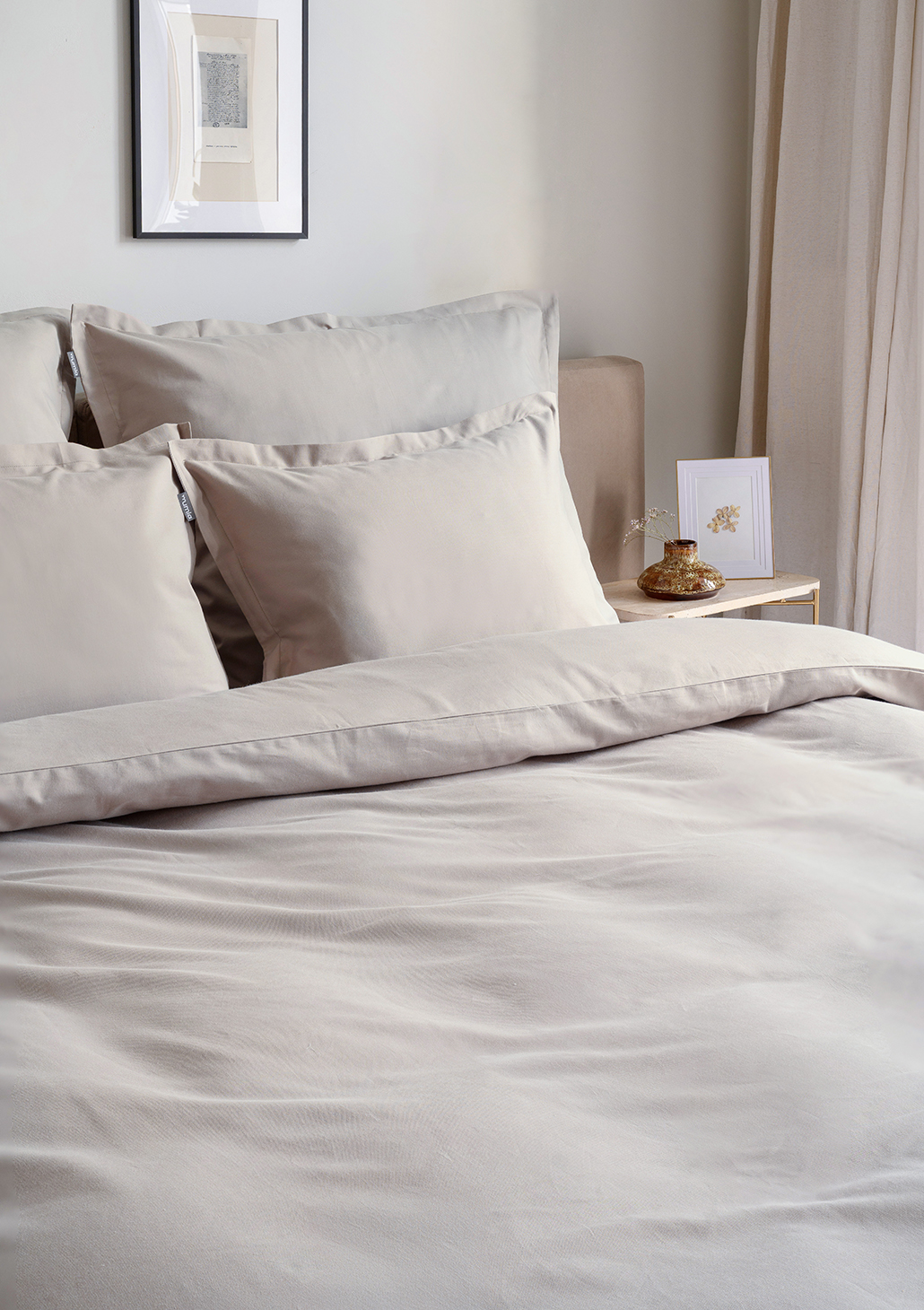 bettwäsche satin beige - MUMLA