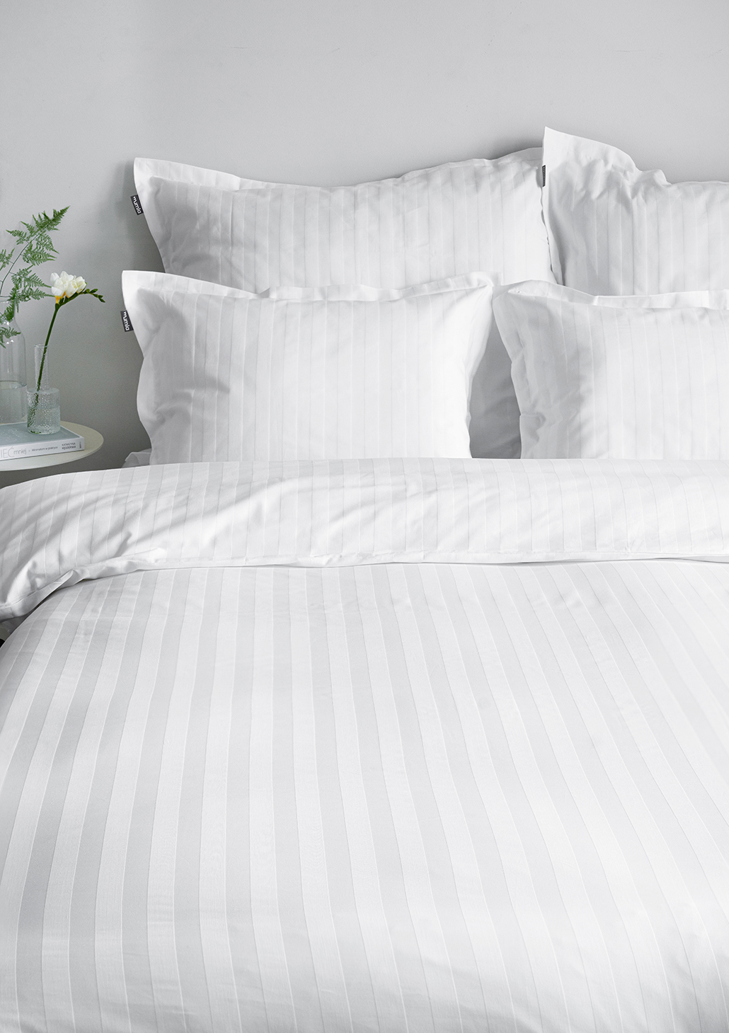 bettwäsche satin weiße streifen - MUMLA