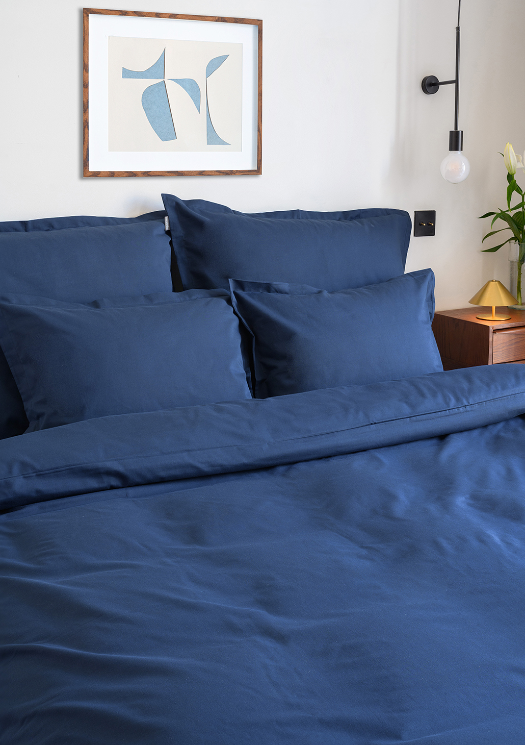 bettwäsche satin marineblaue - MUMLA