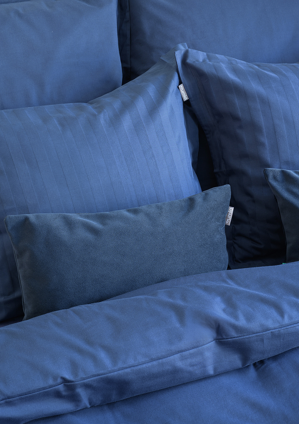 bettwäsche satin marineblaue streifen - MUMLA