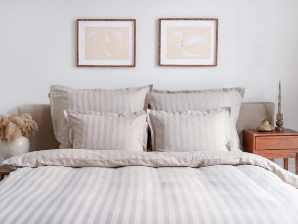 bettwäsche satin beige streifen - MUMLA
