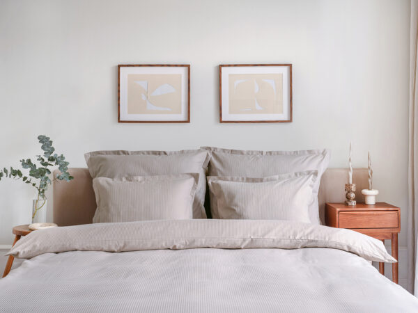 bettwäsche satin beige gerippt - MUMLA