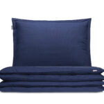bettwäsche satin marineblaue gerippt - MUMLA