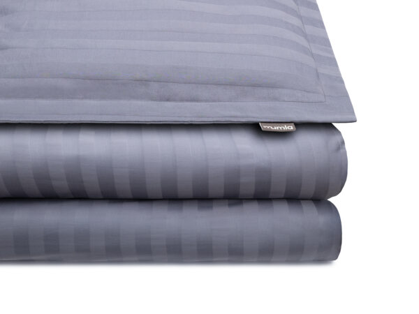 bettwäsche satin stahlgraue streifen - MUMLA